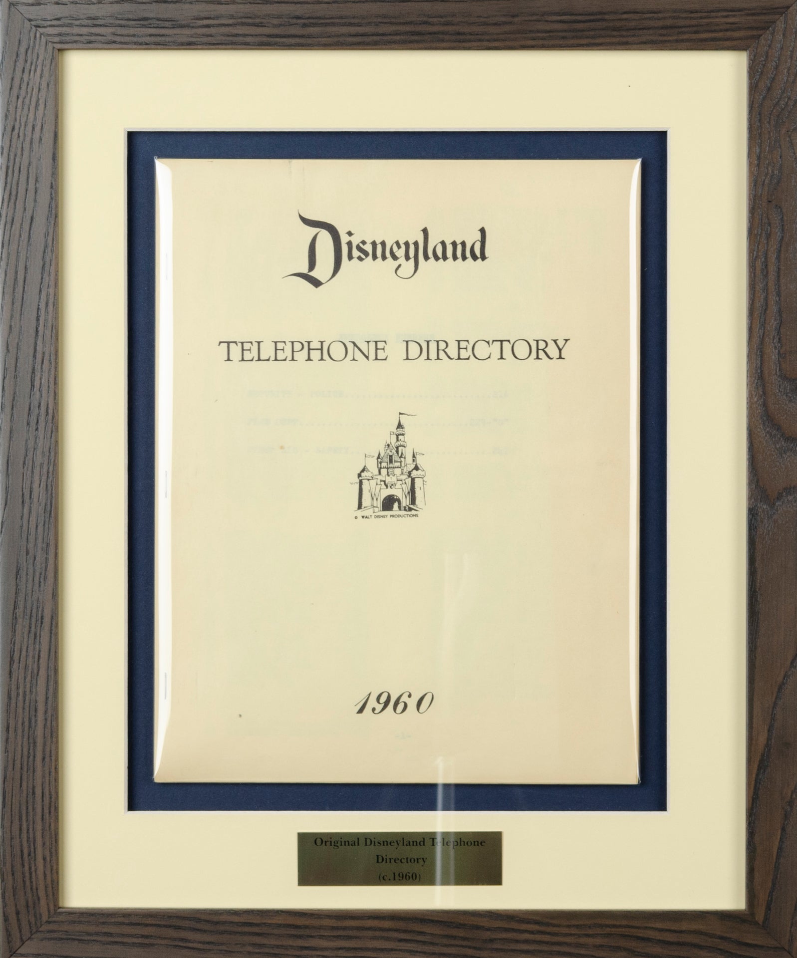 Original Disneyland Telephone Directory c.1960